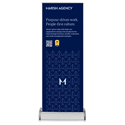 Career Fair Pop Up Banner - Pattern Midnight Blue
