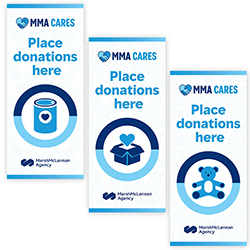 MMA CARES DONATION STICKERS